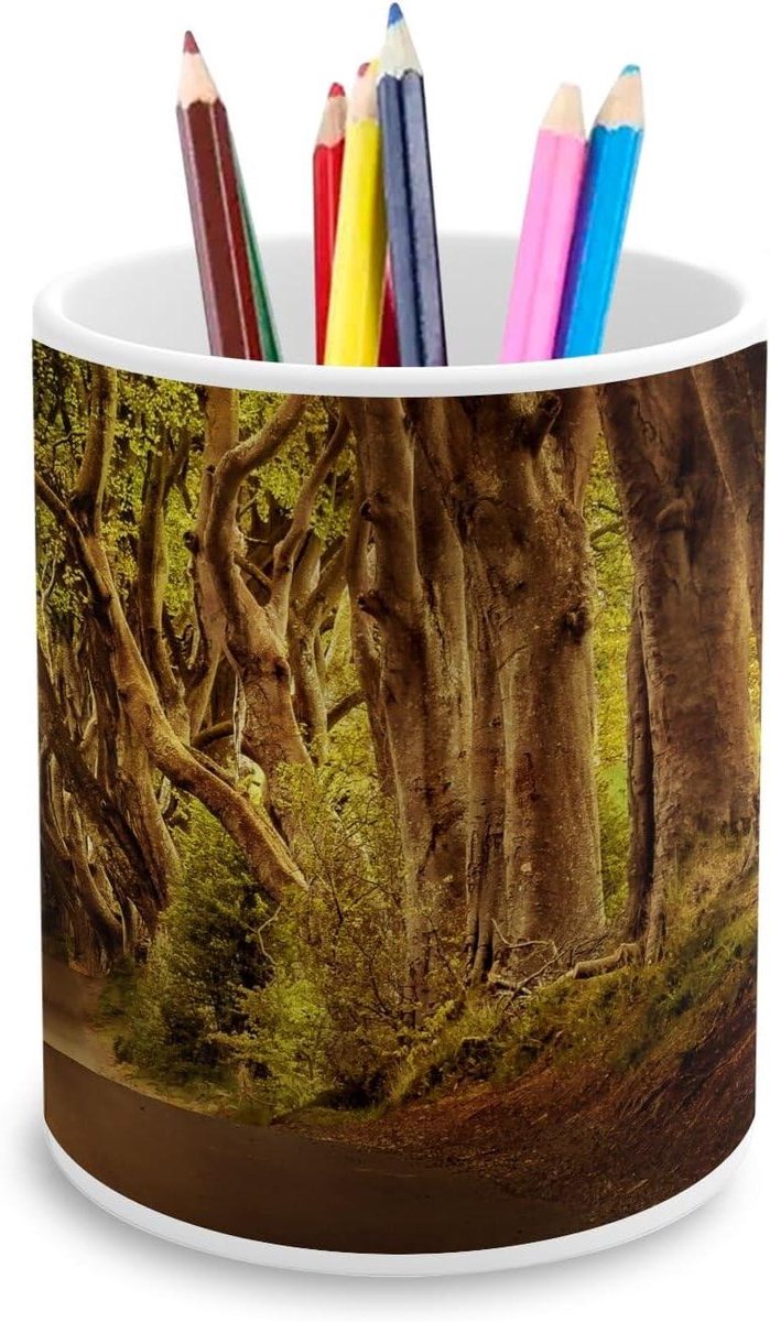 Fabulous Pencil holder made of ceramic, away by a rotating drill, 325 ml