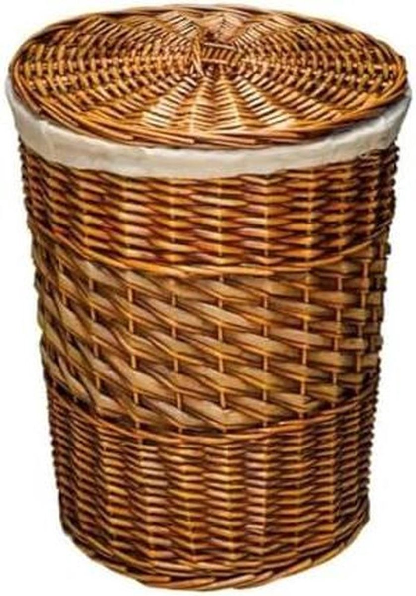 Rotan Wasmand - Rieten Mand - Kleding Opbergen - Handgeweven Structuur - 45 x 56 cm - Bruin