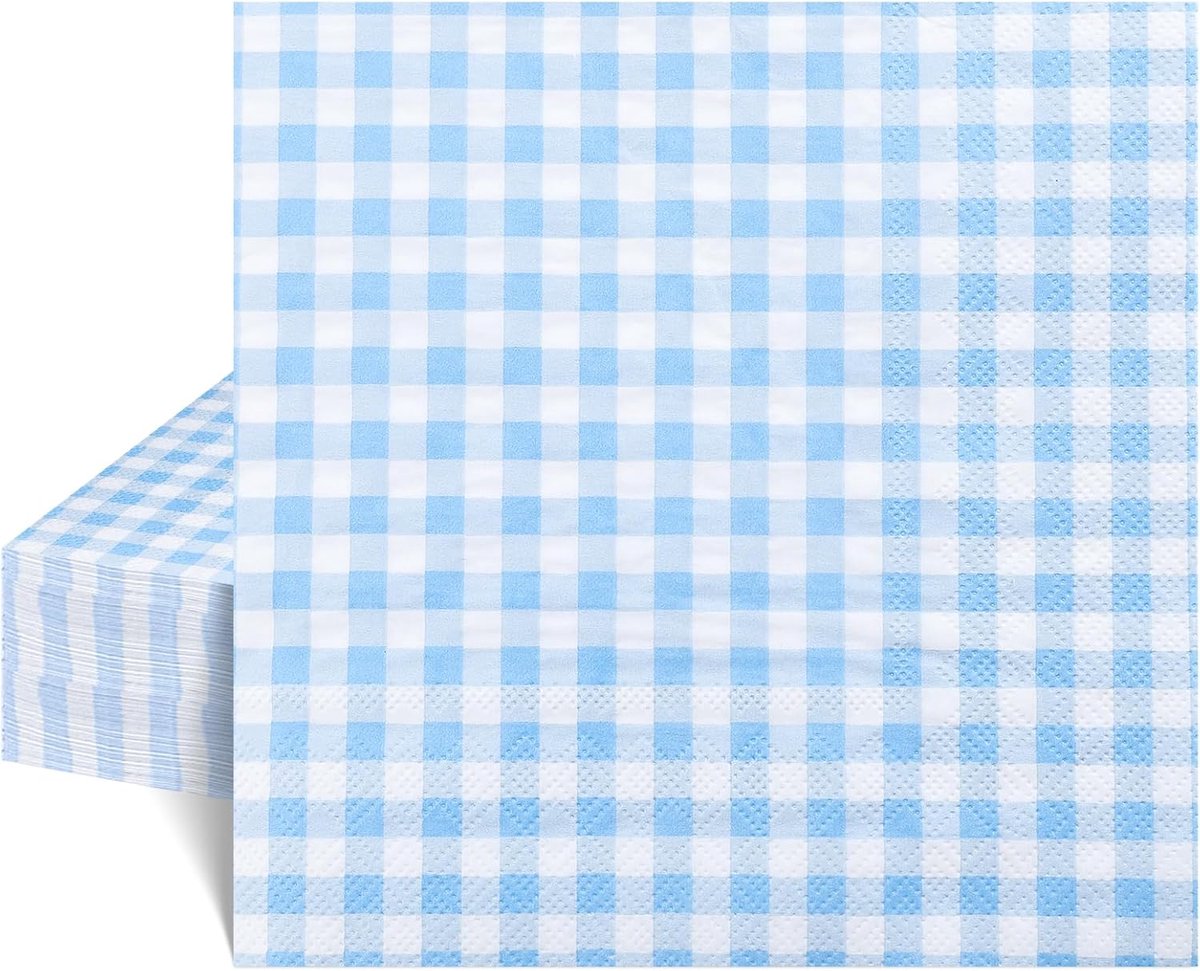 Servetten Papieren - Servetten - Tafel Servetten - Papier - Papieren Wegwerp Servetjes - Feestservetten - Voorjaar Servetten - Lunch/Diner Tafel Decoratie - 2 Laags - Blauw - 33 x 33 cm - 40 Stuks - van Imperatoris