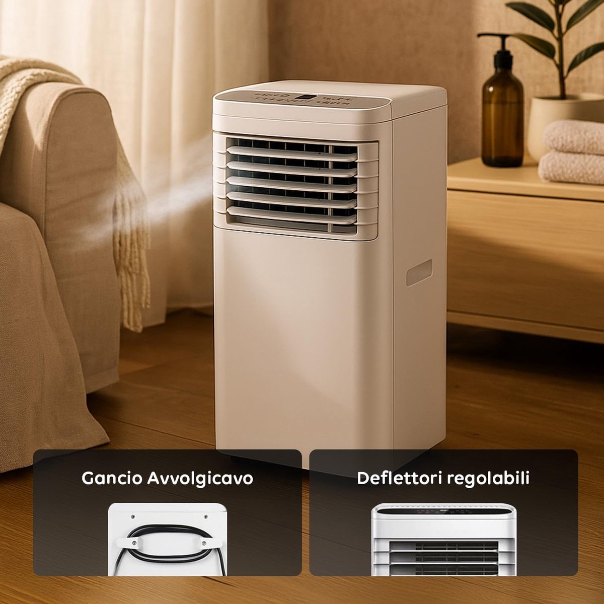Mobiele airco - Draagbare koeler - Ruimte koelen - 3-in-1 functie - 9000 BTU - Wit — afbeelding 5