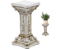Roman Column - Greek Pedestal Statue, 12cm Vintage Figurine with Construction, Decorative Ornament with Elegant Design, Home and Event Display Solution for Outdoor, Garden, Kitchen, Dining Table
