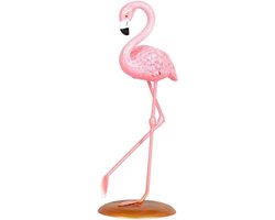 Hars Flamingo Figuur - Decoratie Ornament - Woonkamer Decoratie - Levendig Gevormd - Ca. 20 cm Hoog - Roze