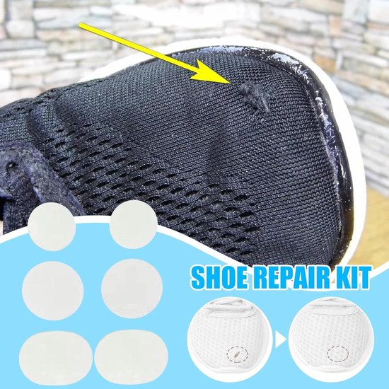 Reparatiepatches voor schoengat - 6 stuks sneakerpatches voor schoenplaatjes - Antislip beschermende pads voor sneakerhielen, 5 x 4 cm — afbeelding 2