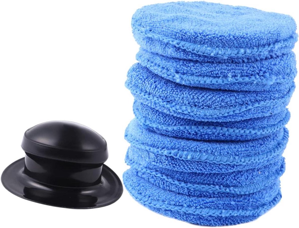 Waxapplicator Spons - Polijstpads - Auto Onderhoud - Met Handvat - 8 Stuks - Diverse Kleuren