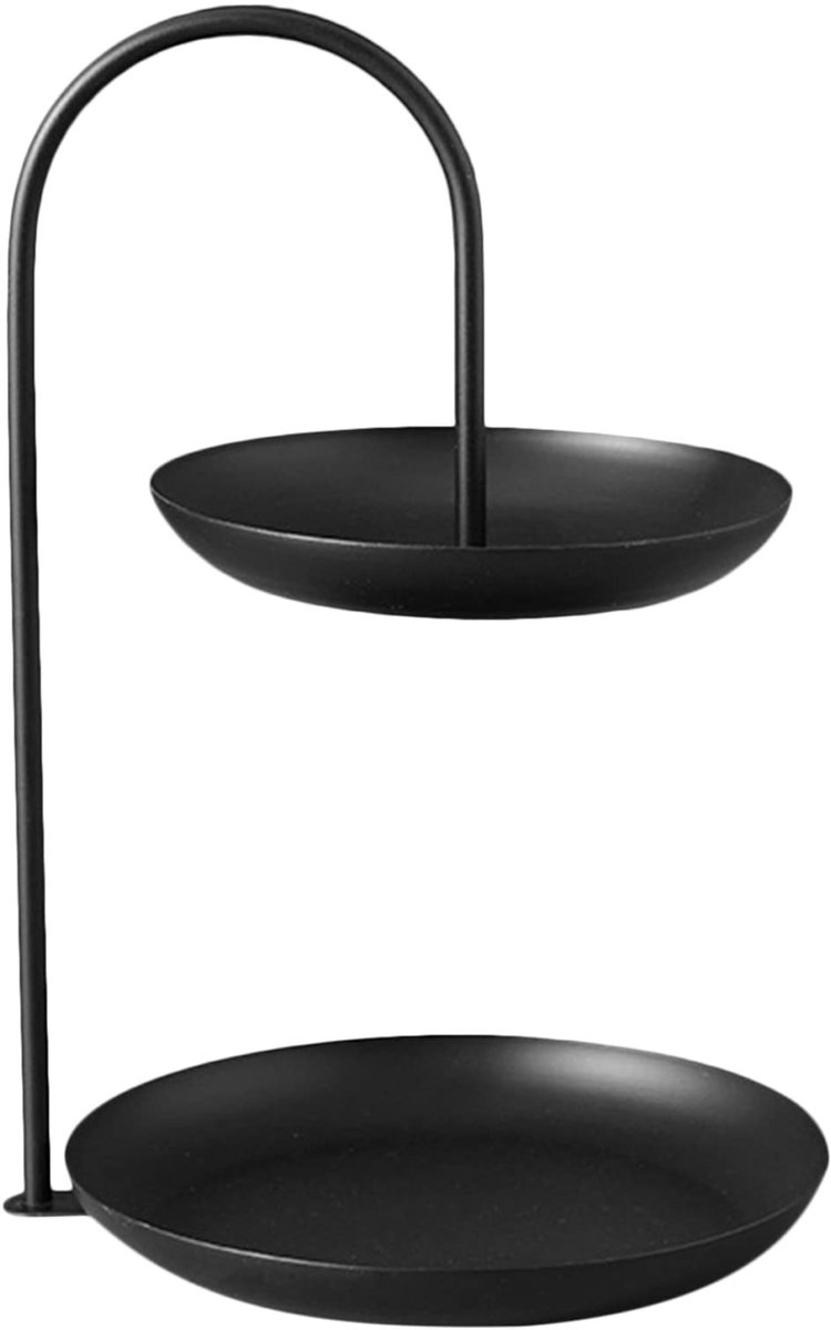 Cosensi - Dailygoods - 2-Tier Fruit Mand met Waterdicht Dienblad voor Snacks en Gebak