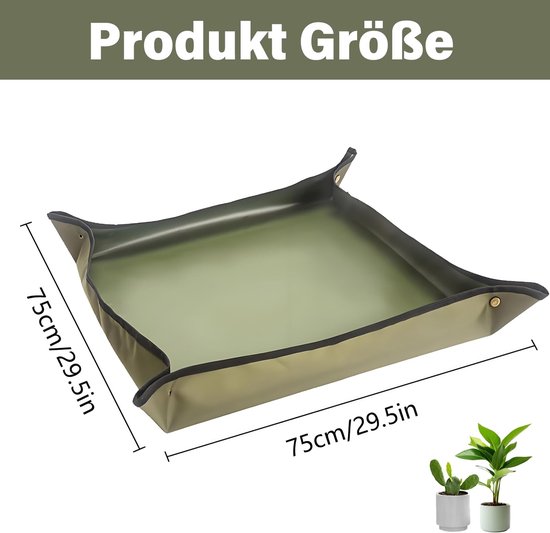 Dailygoods- Plantenmat Waterdicht - Opvouwbare Verpotmat - Tuinmat voor Binnen/Buiten - 75 x 75 cm - Hoogwaardig Oxford-weefsel - Bodemverwissel/Snoeien van Dailygoods — afbeelding 4