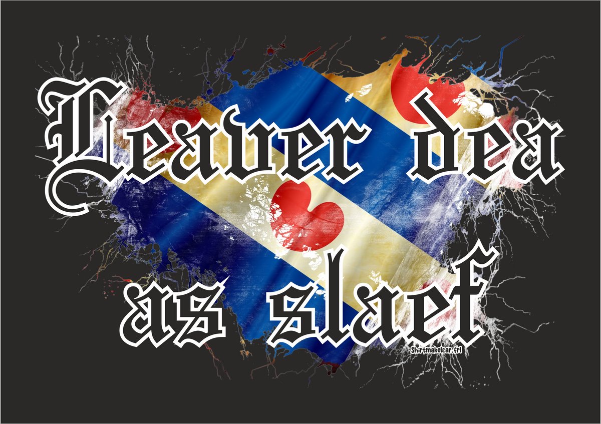 Vlag Leaver dea as Slaef zwart formaat 100 x 150 cm van Shirtmakelaar
