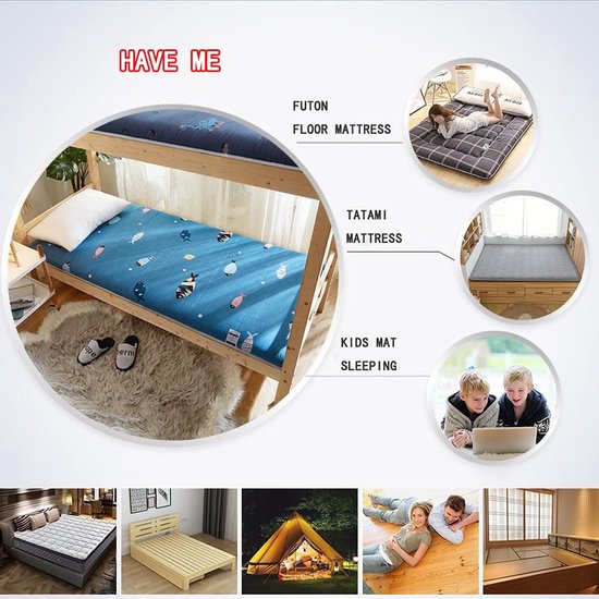 Vloermatras Futon - Japanse Mat - Logeren en Reizen - Opvouwbaar en Draagbaar - Queen 150x200cm - Vis — afbeelding 3