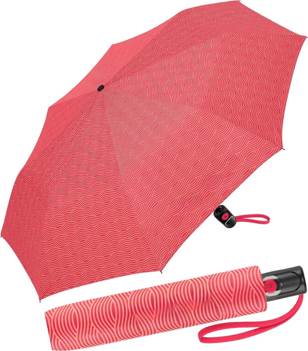 Zakparaplu - 95 cm - 8 Ribs - Mini Paraplu - Reisparaplu Klein - Compacte Paraplu - Opvouwbaar - Windbestendig - Lichtgewicht - Golvende strepen azalea - van Imperatoris