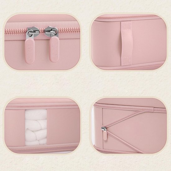Opbergzakken Dekbed - Ruimtebesparend Kleding - Efficiënt Ordenen - Platte Bodem Verticale Grip - 25x20x6 cm - Roze — afbeelding 2