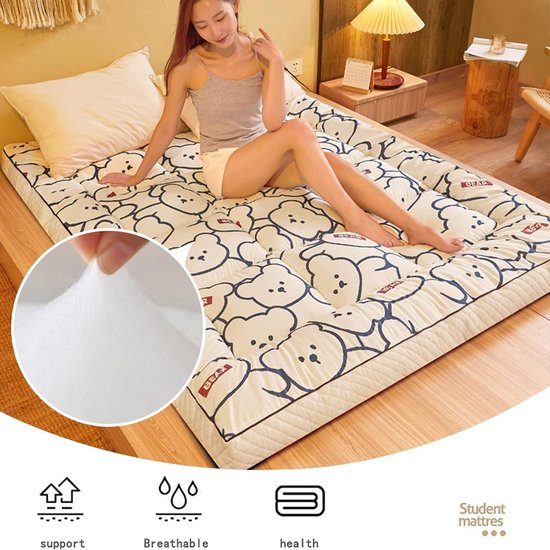 Deken Matras - Vloermatras Futon - Comfortabel Slapen - Opvouwbaar Ontwerp - 120x200cm - Blauw — afbeelding 2
