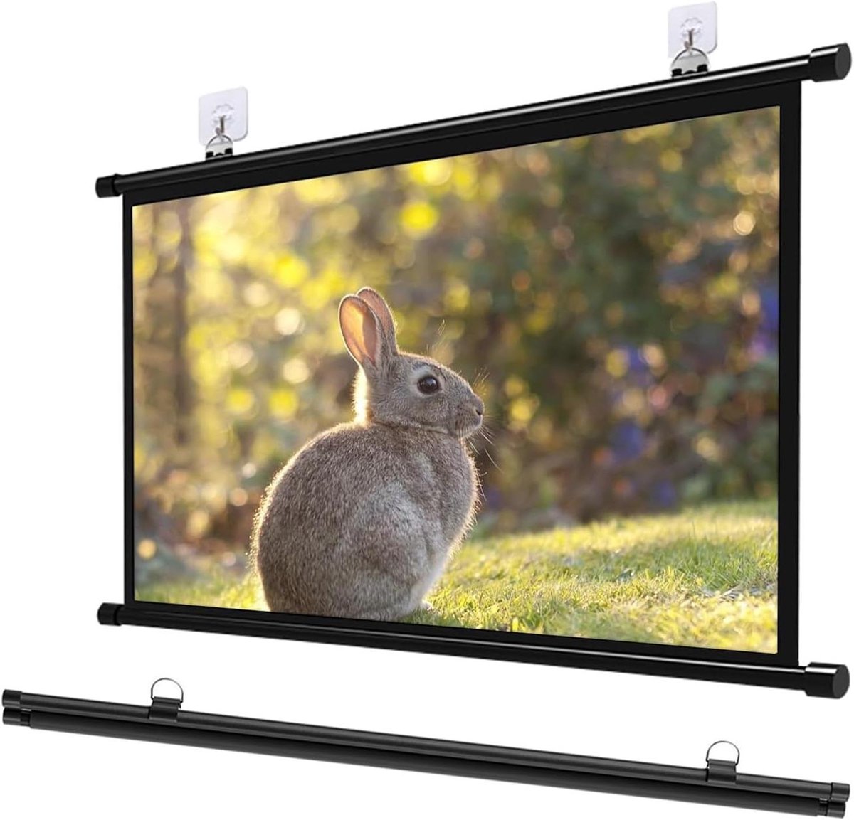 Projectiescherm Uitschuifbaar - Draagbaar Filmscherm - Thuisbioscoop Creëren - Anti-Kreuk Glasvezel - 50 Inch - Zwart