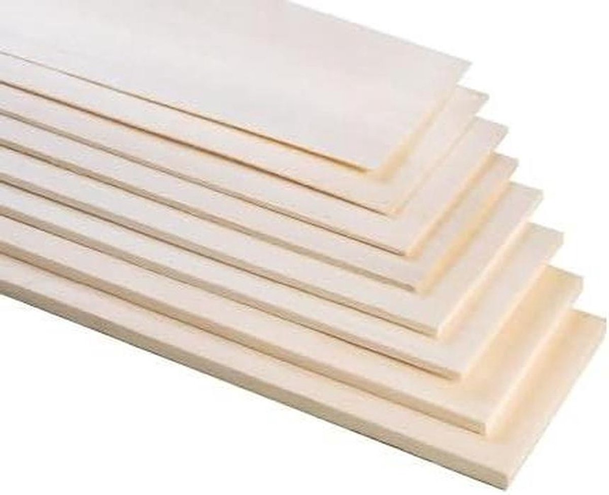 Balsa Hout Planken - Modelbouw Hout - Modelbouw Vliegtuigen - AAA Kwaliteit - 500 x 100 mm - Natuurlijk