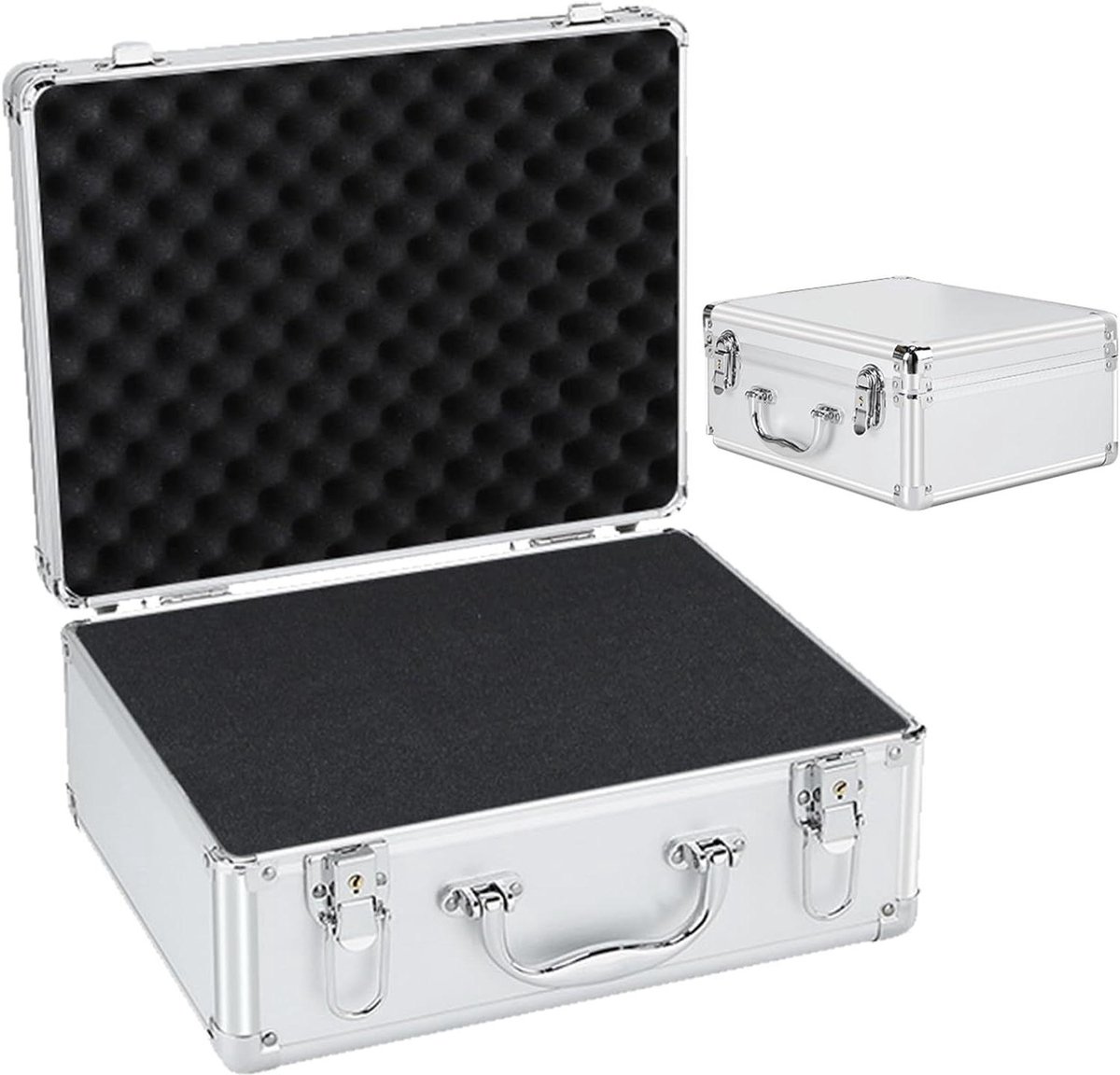 Aluminium Koffer - Documenten Tas - Veilige Opslag - Dubbel Slot Systeem - 368 x 313 x 165 cm - Zilver