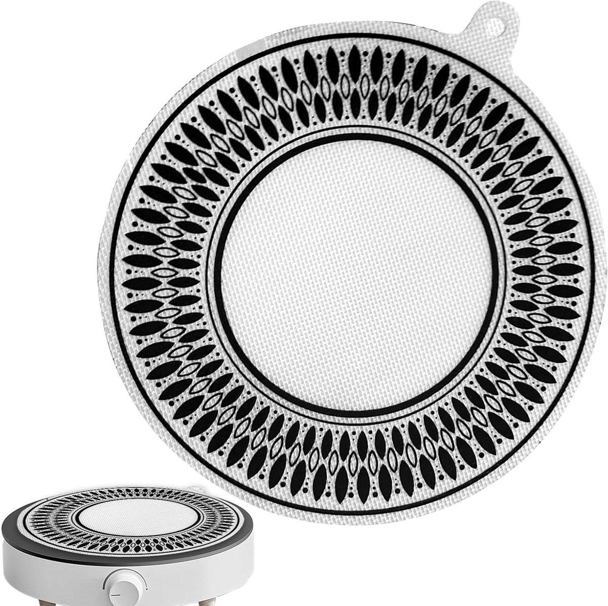 Inductie Beschermingsmat - Kookplaat Pad - Koken Beschermen - Hittebestendig Siliconen - 22 of 24 cm - Zwart