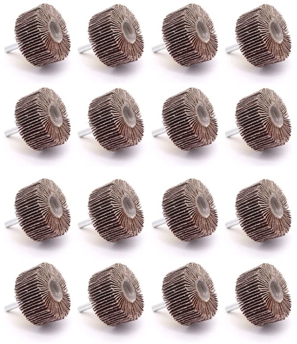 16-delige schuurkoppen set voor deburren en polijsten, 50mm x 25mm x 6mm, grit 80, ideaal voor houtbewerking en metaalbewerking
