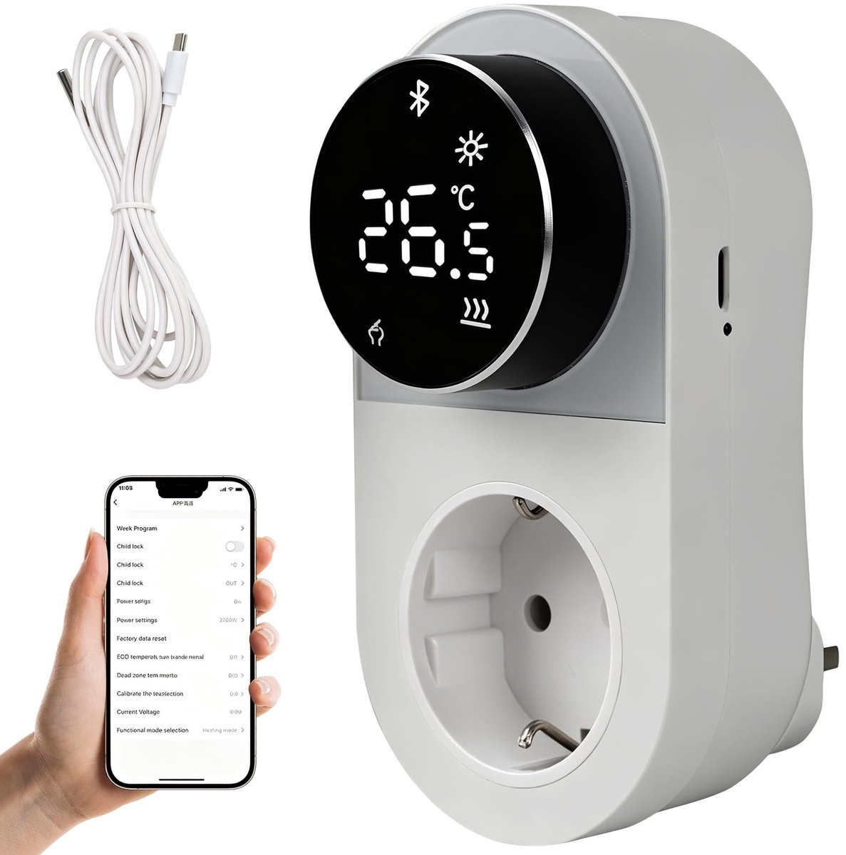 Cosensi - Temperatuurregelaar met LCD-scherm en Timer voor Verwarming en Koeling