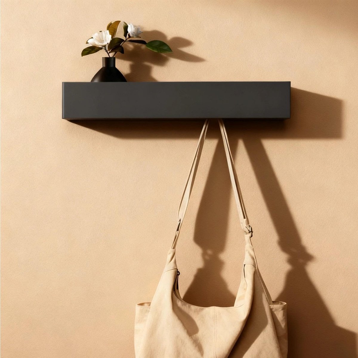 Cosensi - Dailygoods - Wandgarderobe met Plank en Verborgen Haken voor Kleding