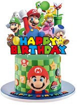 Mario Taart Decoratie - Acryl taarttopper voor verjaardag - 13,5 cm breed