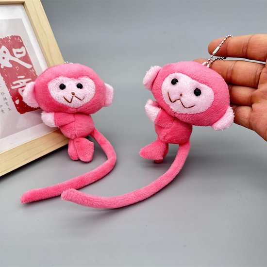 Plush Monkey Keychain, Soft Cartoon Animal Toy, Decorative Creative Accessory, Cute Mini Doll, Car Key Holder, Kids Gift, Boy Girl, Cute Plush Toys, Cute Toys — afbeelding 2