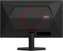 Zwarte monitor achterkant met rode cirkel en 'AOC GAMING' logo.