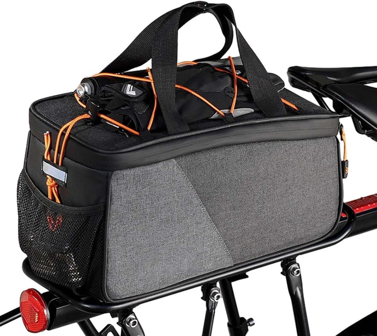 Fietsachtertas, polyester fietsbagagedrager, 6 liter, capaciteit, fiets-opbergtas, waterdichte fietsrugtas, fietsopslag met dubbele ritssluiting voor op de weg