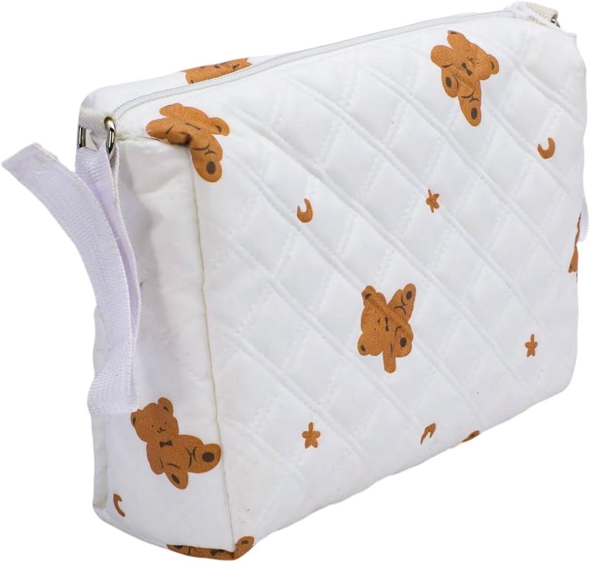 Kleine wasbare luiertas met beerprint, 25 x 17 x 10 cm, ideaal voor luiers, doekjes en speelgoed tijdens wandelingen en reizen