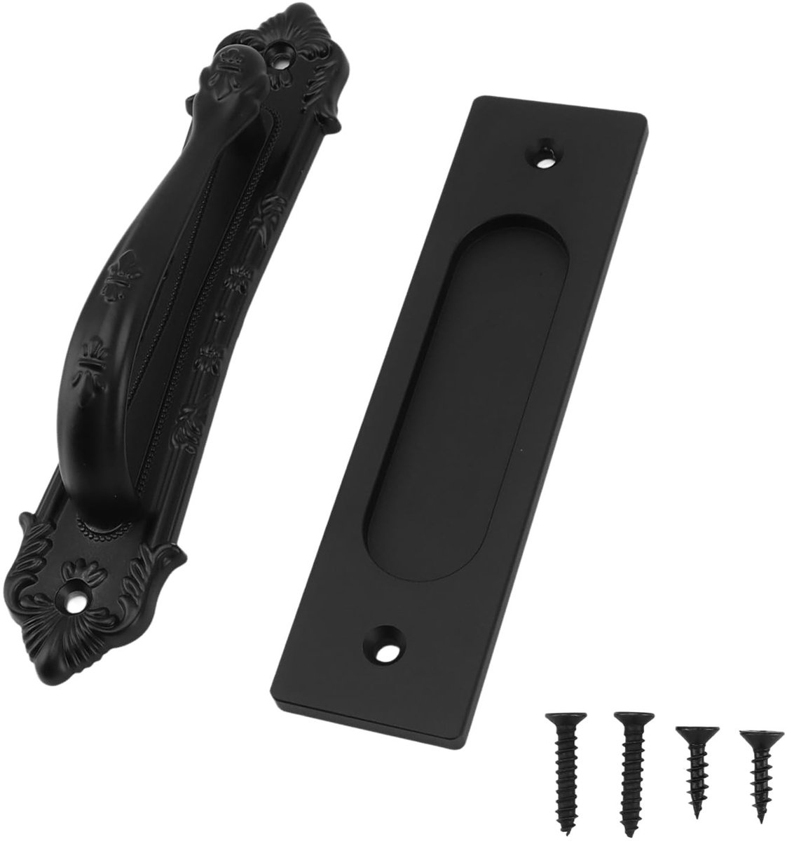 Dailygoods - Dailygoody - Zwarte schuur deurgrepen - Heavy Duty schuifdeurgrepen - Eenvoudige installatie - Dubbelzijdig ontwerp - Geschikt voor houten deuren - Un...