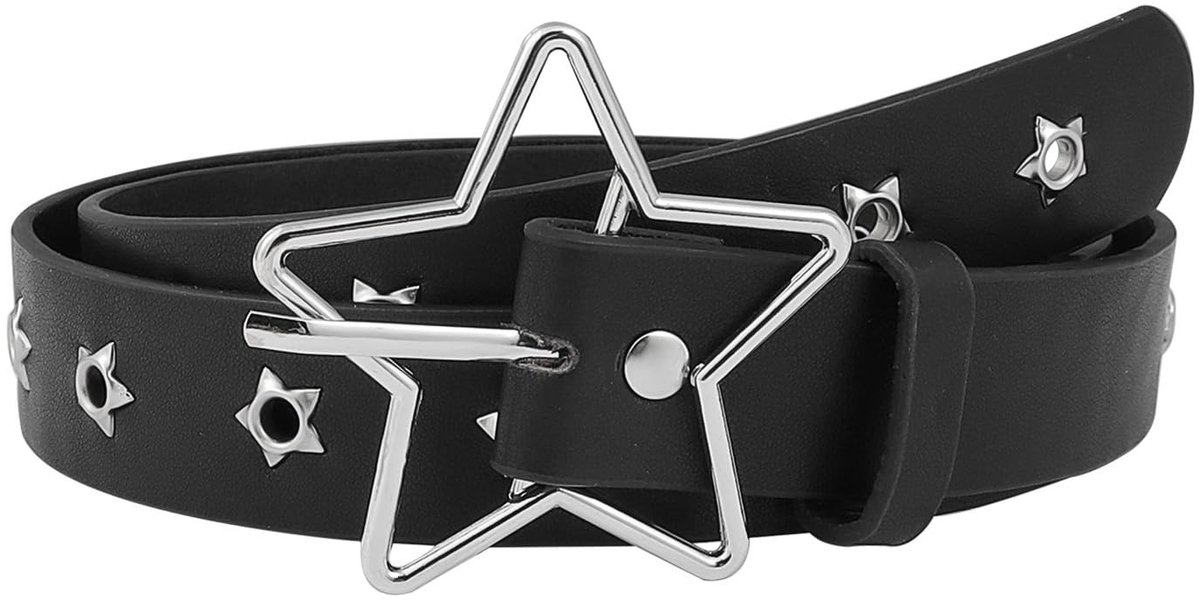 Dailygoods - Dailygoody - Punk leren riem - Vintage accessoires - Uniseks - Cyberpunk stijl - PU leren riem voor dames en heren - Perfect voor skate-liefhebbers