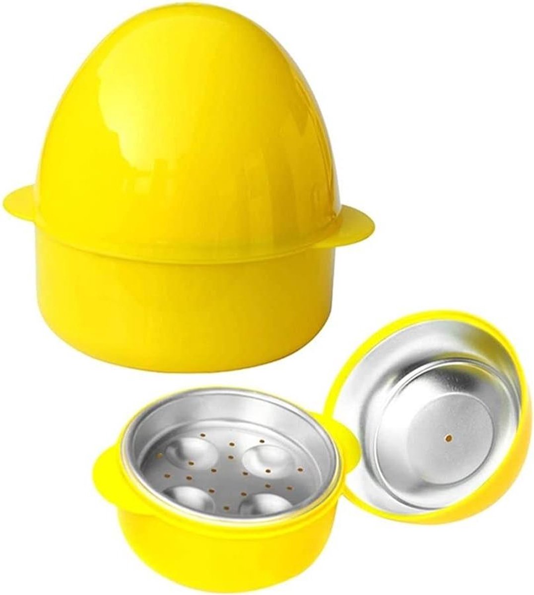 Magnetron Ei Maker - Ei Steamer - Snel Eieren Koken - Tot 4 Eieren - Compact Formaat - Wit
