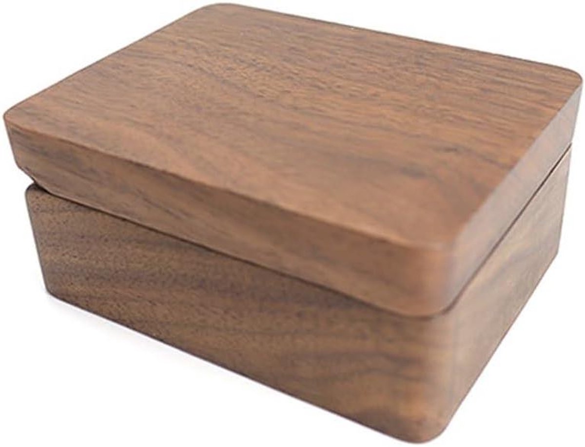 Sieraden Opbergdoos - Juweel Doosje - Sieraden Opbergen - Magnetisch Ontwerp - 8.5 x 6.5 cm - Houtkleur