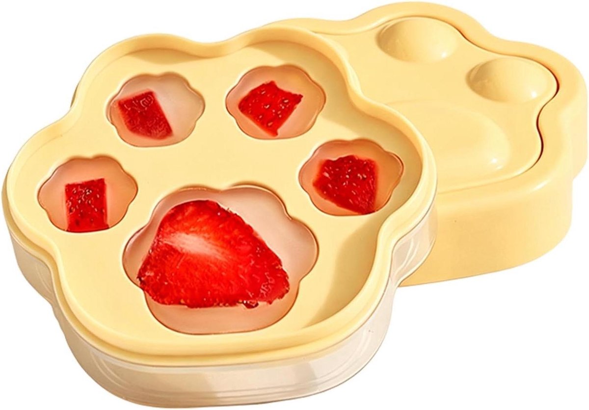 Ijsbak - Vriesvorm - Dranken Koelen - Schattig Pootontwerp - 12 x 12 x 6 cm - Geel