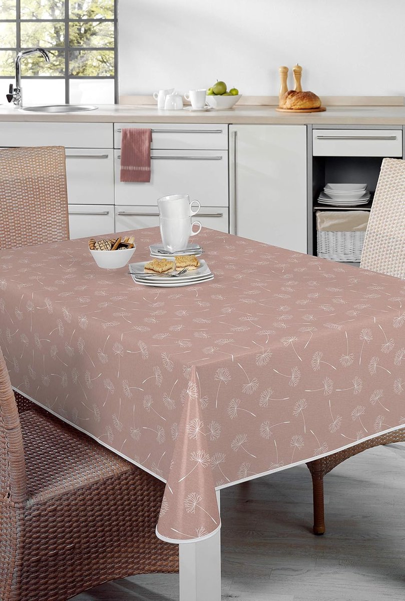 Tafelkleed - Afwasbaar kleed - Keuken decoratie - Antislip onderkant - 140 cm rond - Roze
