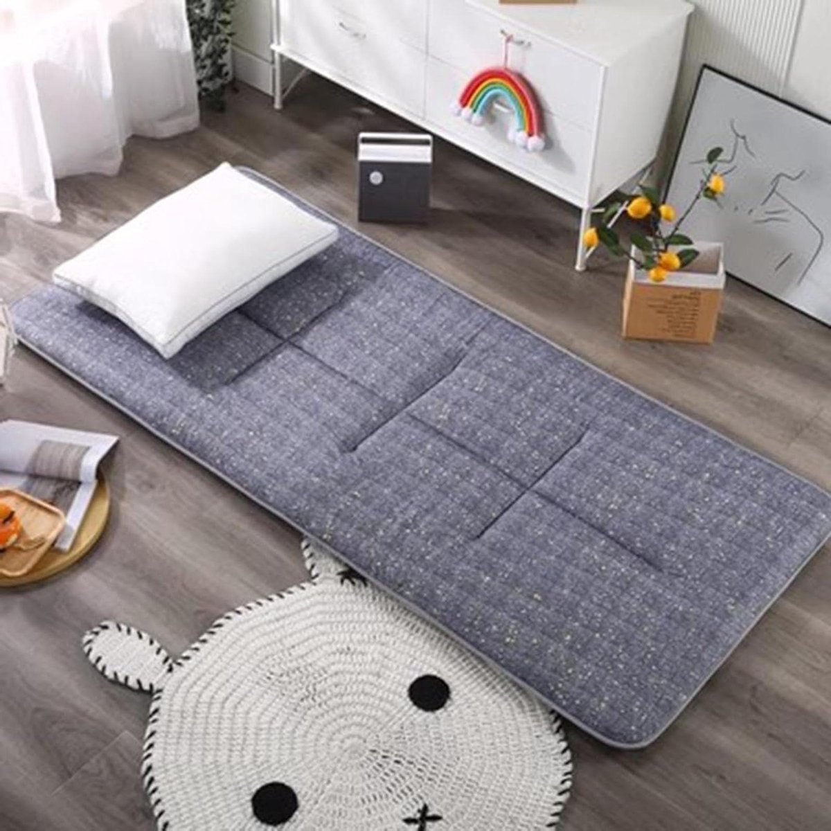 Vloermatras Futonmatras - Opvouwbaar Tatami - Comfortabel Slapen - Huidvriendelijk Ademend - 100x200cm - C