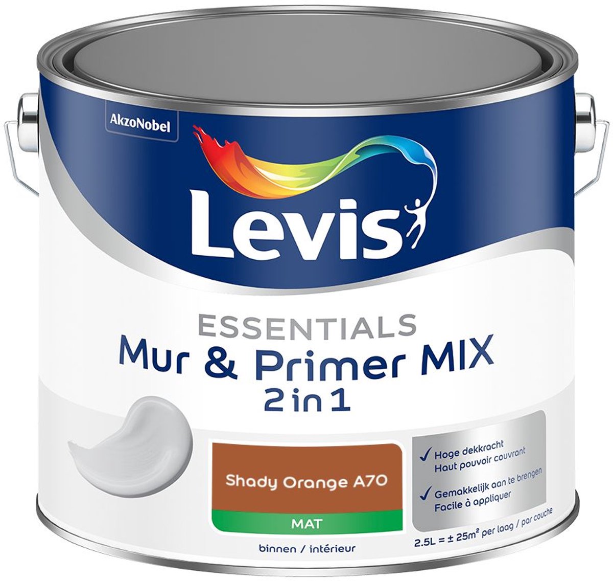 Levis - Essentials Mur & Primer Mix - Shady Orange A70 - Mengverf - 2,5 L
