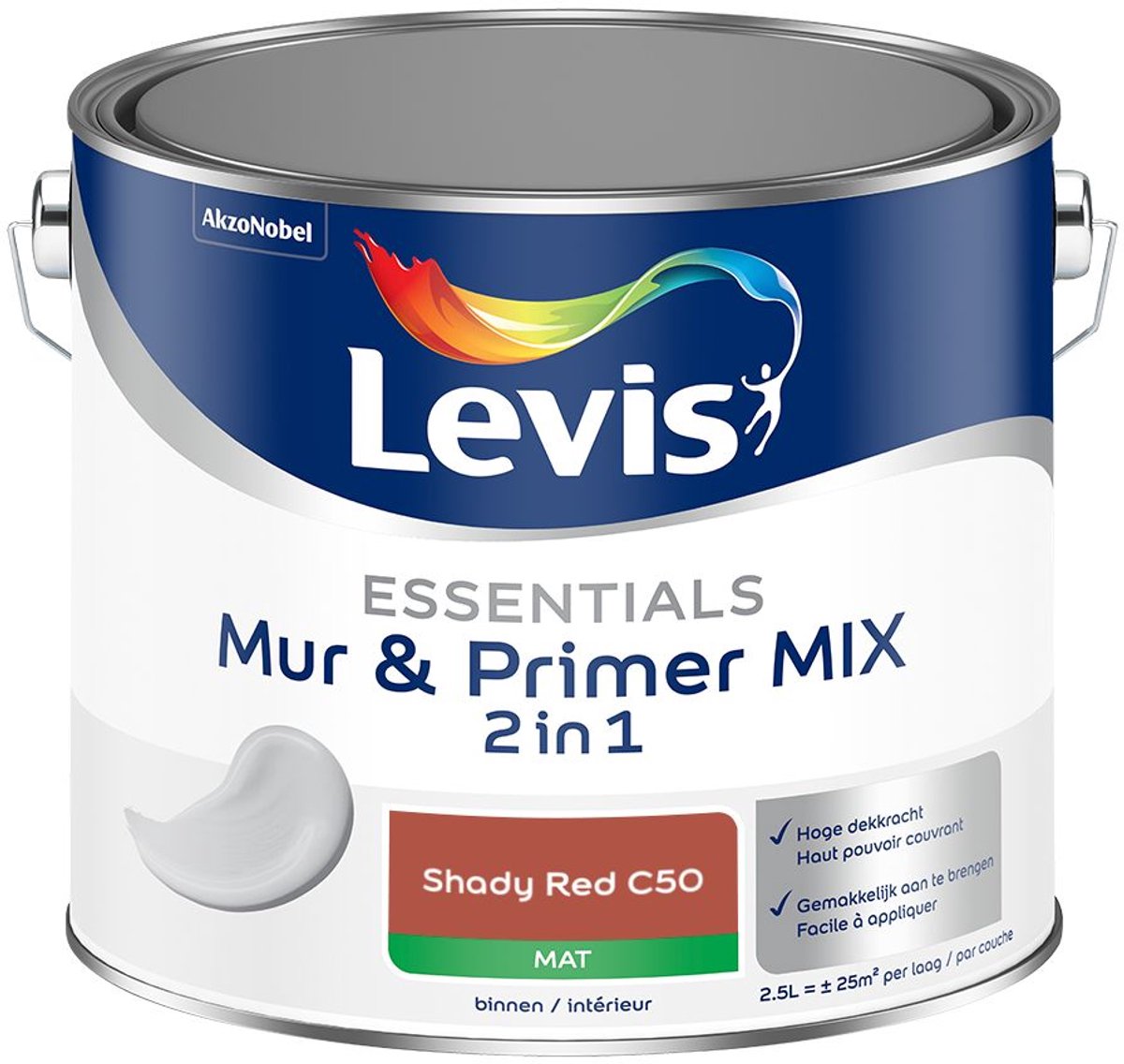 Levis - Essentials Mur & Primer Mix - Shady Red C50 - Mengverf - 2,5 L