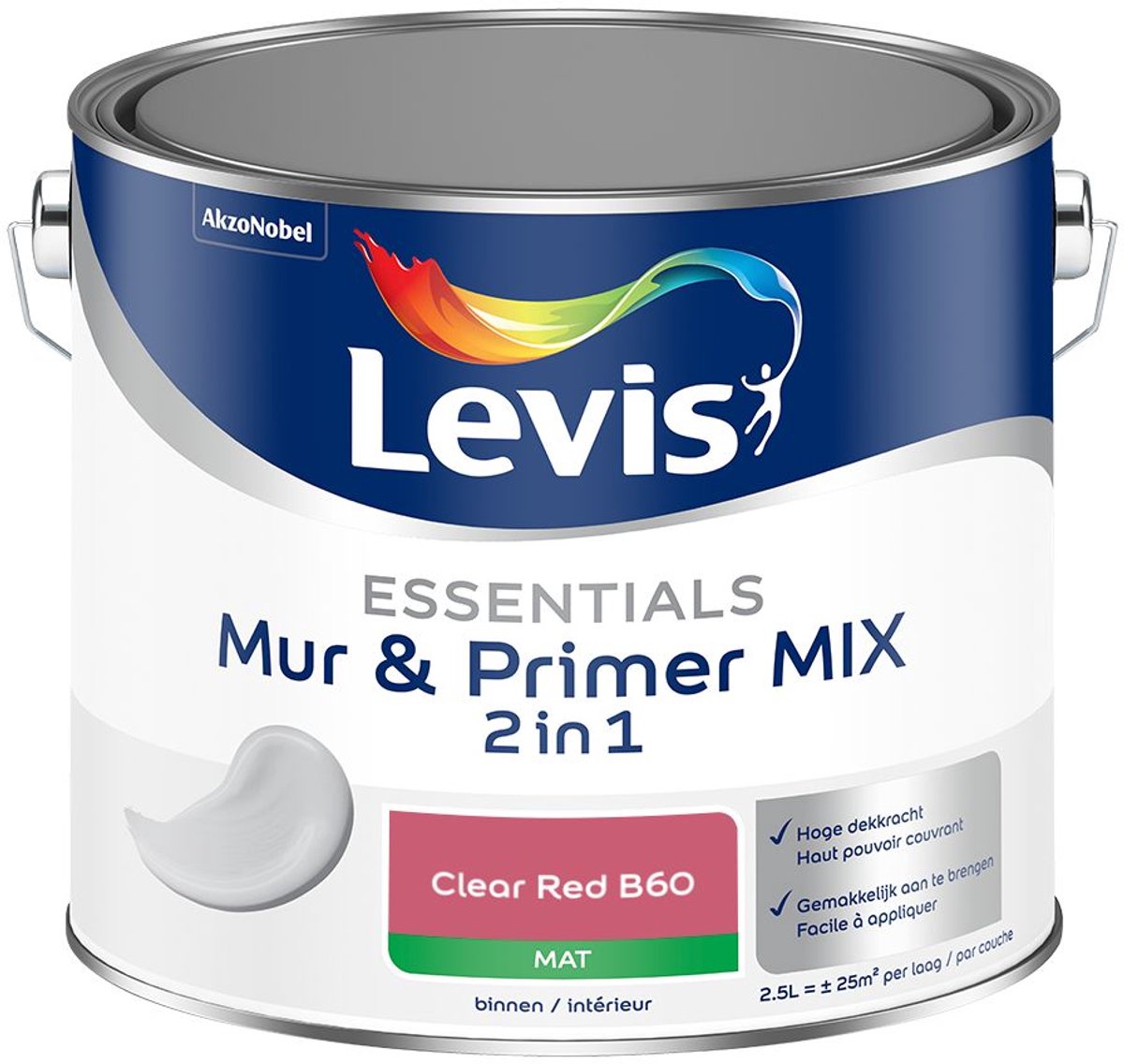 Levis - Essentials Mur & Primer Mix - Clear Red B60 - Mengverf - 2,5 L