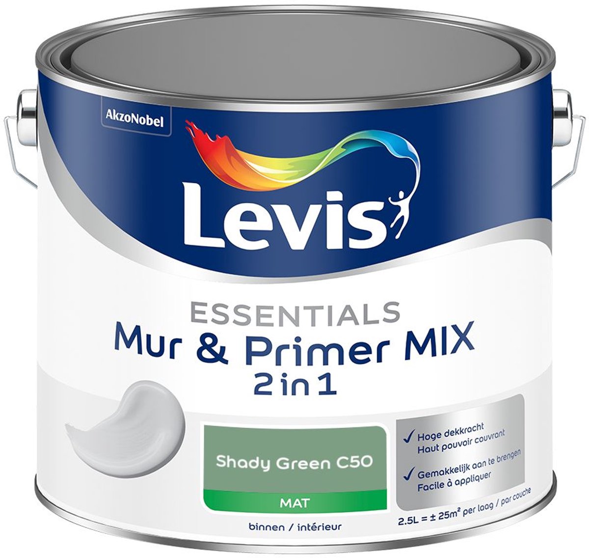Levis - Essentials Mur & Primer Mix - Shady Green C50 - Mengverf - 2,5 L
