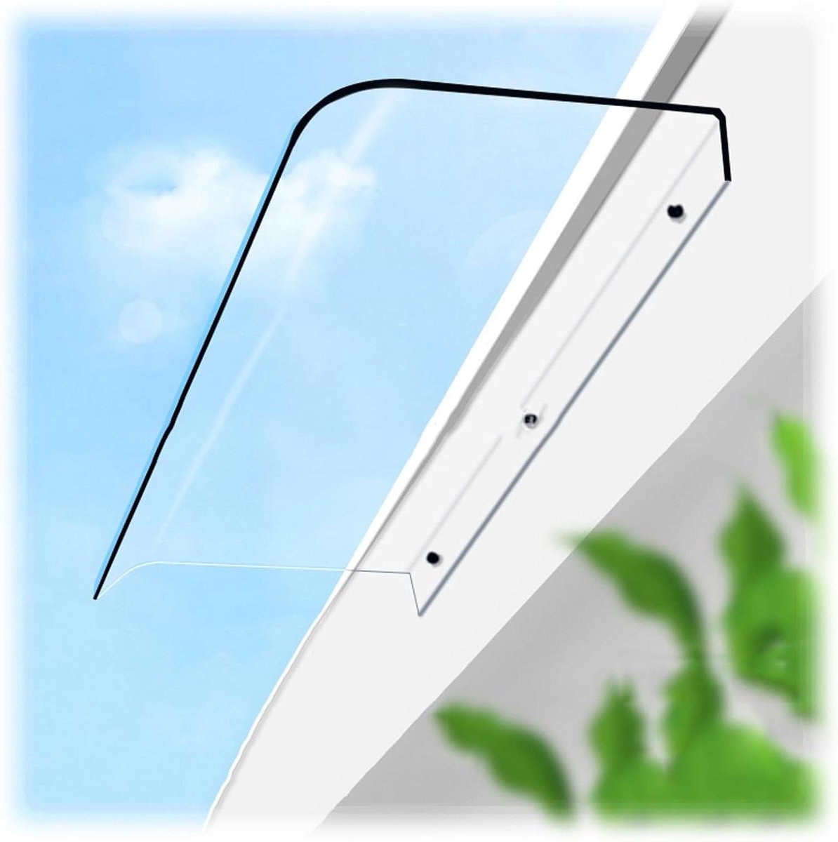 Modern polycarbonaat buiten voordeur, regenonderdak, luifel, UV- en sneeuwbescherming voor ramen en deuren, overhead zonnescherm (50 x 80 cm)