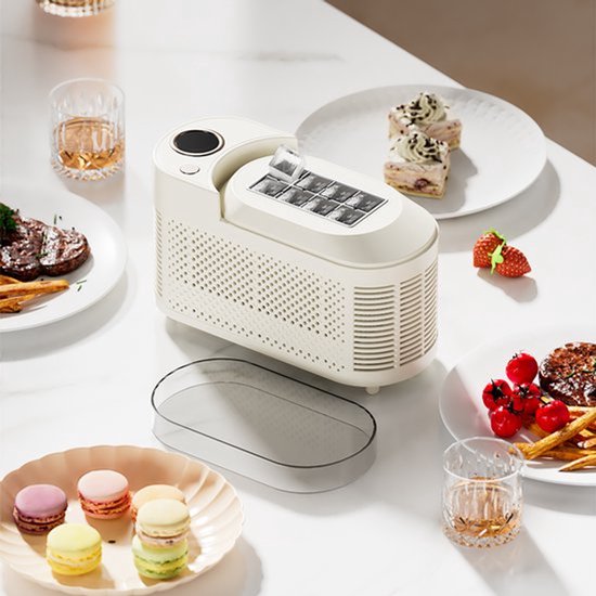 KZQ Mini IJsblokjesmachine Wit Draagbaar Compact 8 Blokjes Per Cyclus 12v En 230v Snel Ijs In 10 Minuten Geschikt Voor Auto Camping En Kantoor IJsbereider Voor Thuis En Onderweg van kzq — afbeelding 3