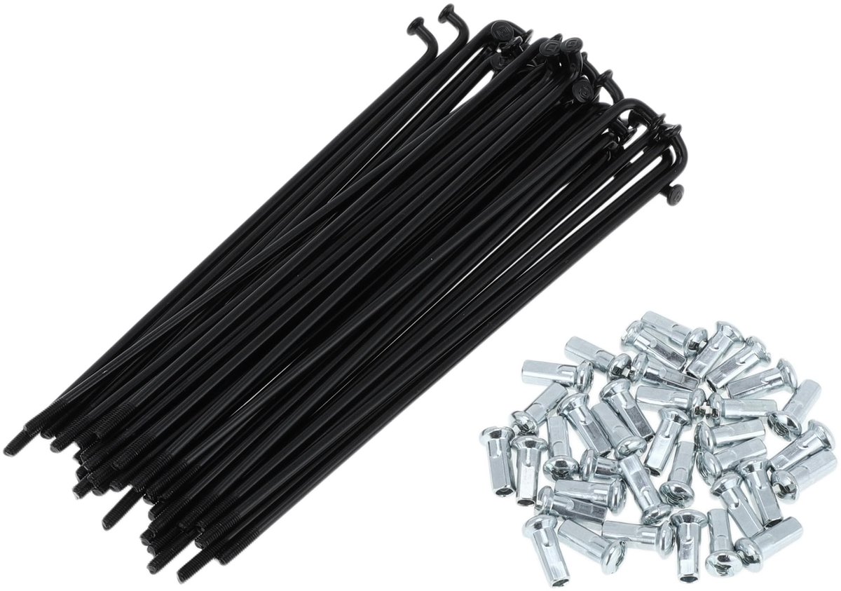 Dailygoods - Fiets Spaken 12G 125mm Koolstofstaal Zwart Set