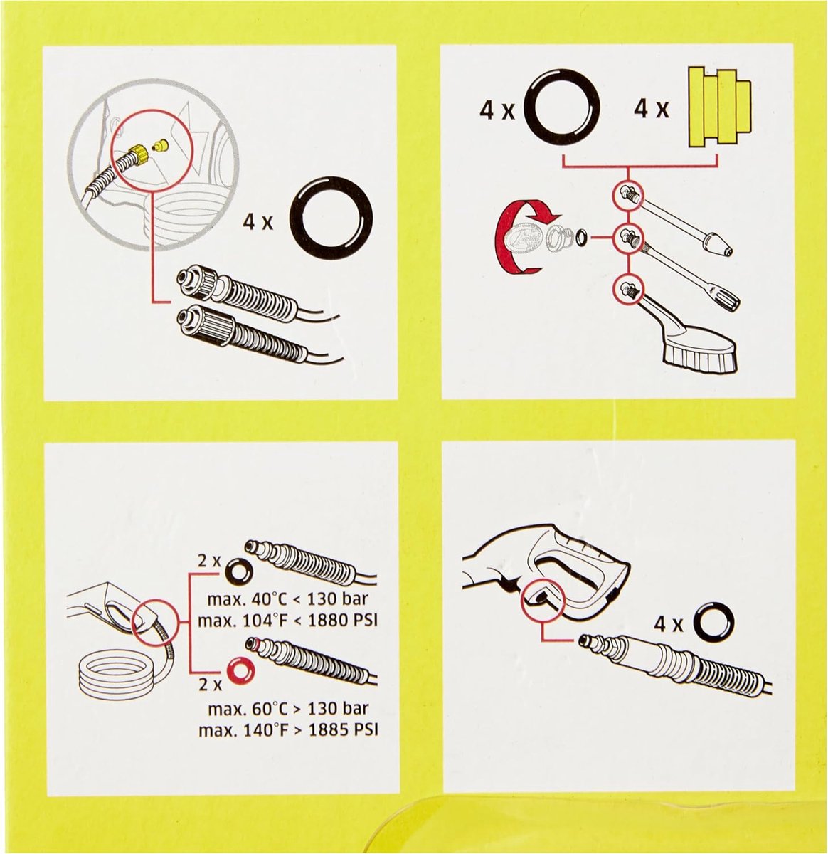 20 stuks — O-ring sproeierset - Geschikt voor Karcher K2 K3 K4 K5 K6 K7 hogedrukreiniger - Hogedrukreinigeraccessoires - O-ring afdichting 2.640-729.0 – foto 8