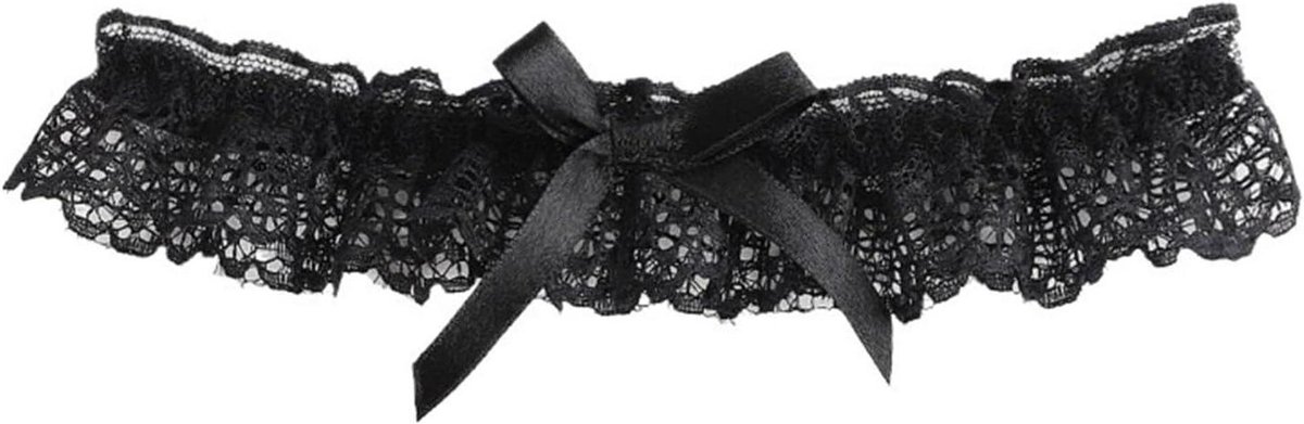 Dames Jarretelband - Kousenband Set - Feestelijke Outfit - Verstelbare Banden - 10 x 5 CM - Zwart