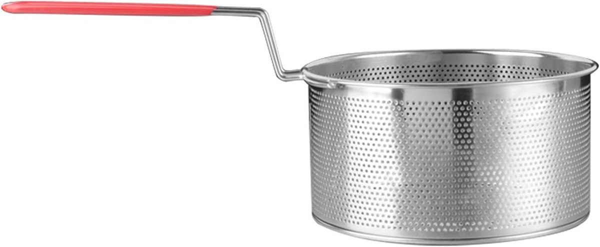 Frituurmand Rond - Keukenmand Serveermand - Eten Bereiden - Met Handvat - Large - Zilver