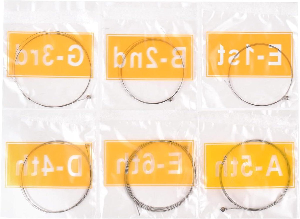 Gitaarsnaren Set - Elektrische Gitaar - Muziek Maken - Individueel Verzegeld - 6 Stuks - Zilver
