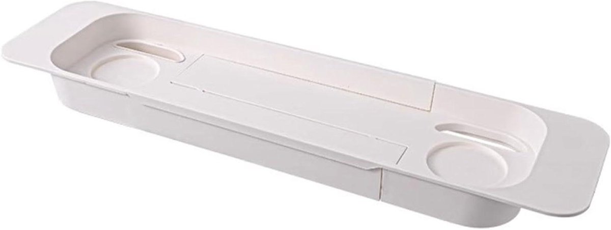 Badkuip Tray - Bad Organizer - Ontspanning Thuis - Uitschuifbaar Ontwerp - Verstelbaar tot 75 cm - Wit