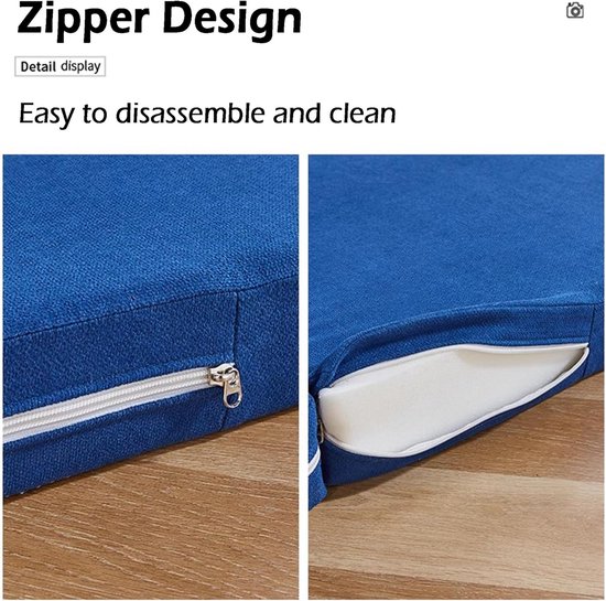 Drievoudige Matras - Gastenbed Opvouwbaar - Comfortabel Slapen - Antislip Bodem - 5 of 8 cm dik - Blauw — afbeelding 5