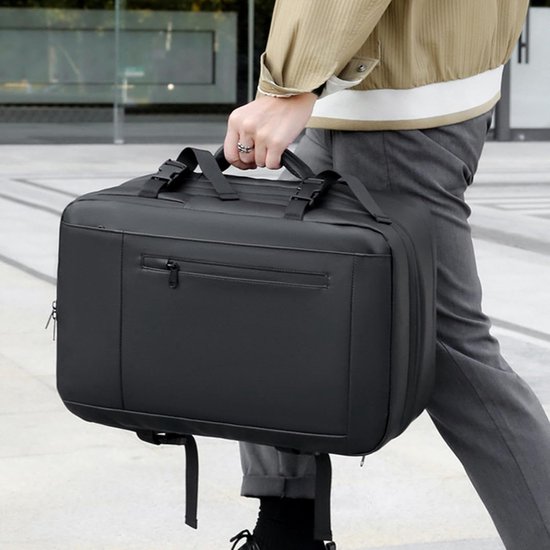 Reisrugzak - Compressie tas - Ruimte besparen - Met ingebouwd slot - 30x45x20 cm - Zwart — afbeelding 4