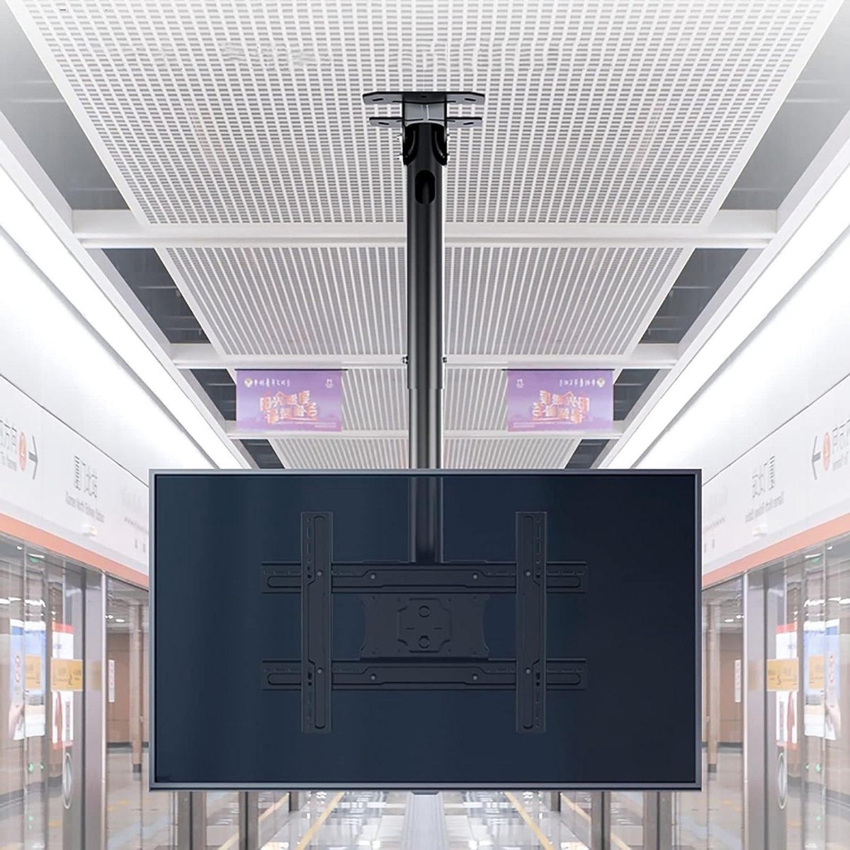 TV Muurbeugel - TV Plafondsteun - Ruimte Besparen - Verstelbaar Bereik - 32-75 inch - Zwart