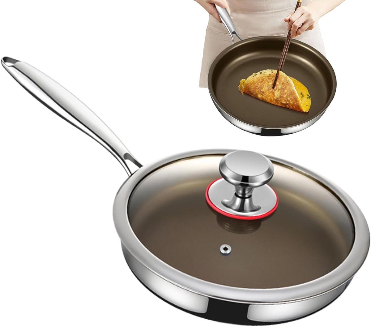 Anti-aanbak pan - Koekenpan - Thuis koken - Titanium legering - 28 cm - Zwart